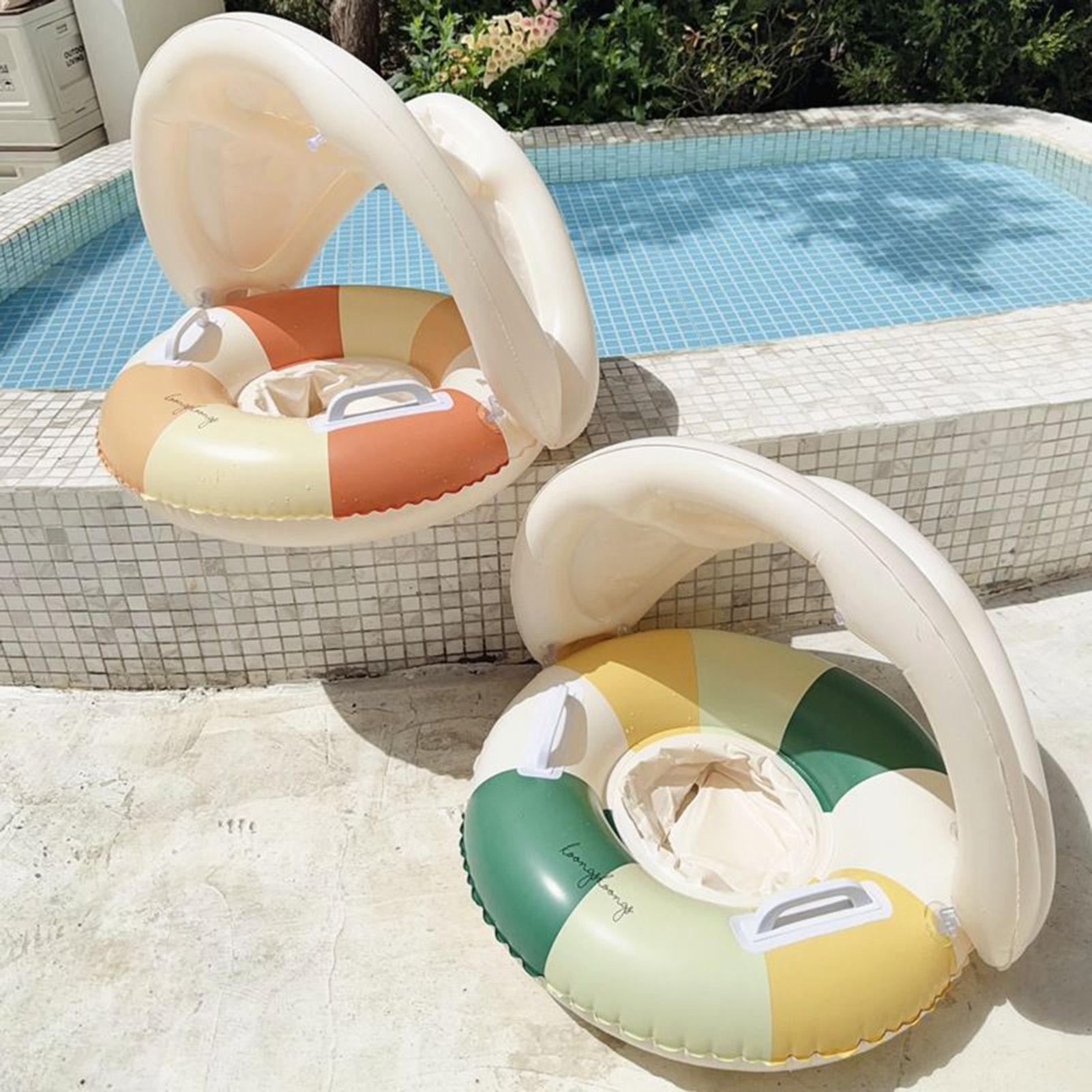 Pool Float Ring Inflatable - Bebek Havuzu Yüzme Simidi, Gölgelikli Şişme