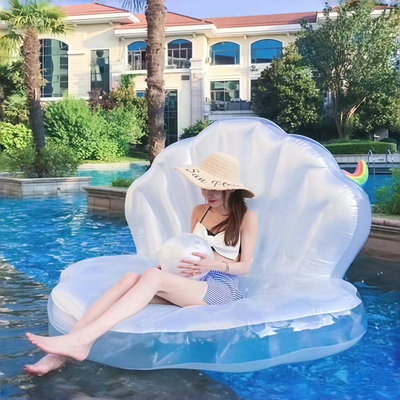 Pool Lounger Inflatable - Dev Şeffaf PVC Su Yatağı Şilte