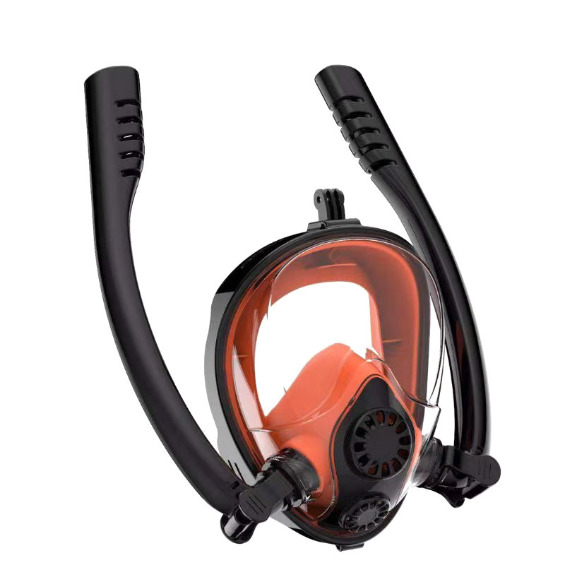 Snorkel Mask Full Face - Çift Tüplü Şnorkel Maskesi, Tam Kuru