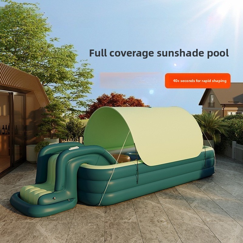 Water Slide Inflatable - Şişme Çocuk Havuzu, Kaydıraklı ve Gölgelikli