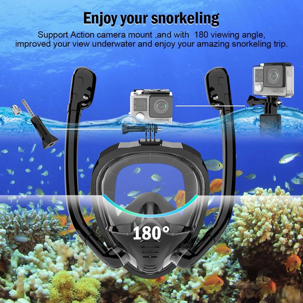 Tam yüz şnorkel maske 180 ° pa - Snorkel Mask Full Face incelemesi ve fiyatı