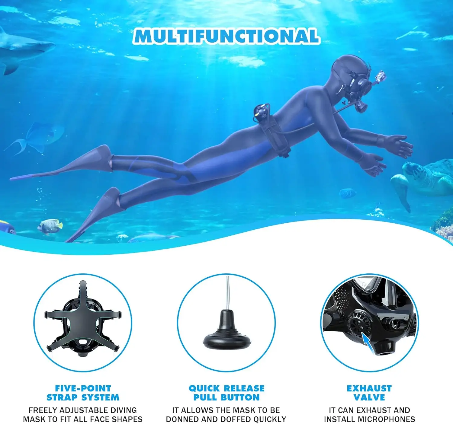 Kamera Montajlı Tam Yüz Dalgıç - Snorkel Mask Full Face incelemesi ve fiyatı