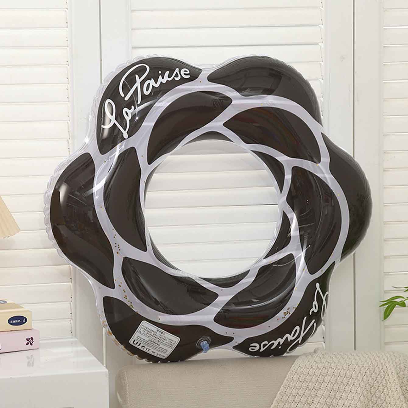 1 adet pembe siyah çiçek şişme - Pool Float Ring Inflatable incelemesi ve fiyatı