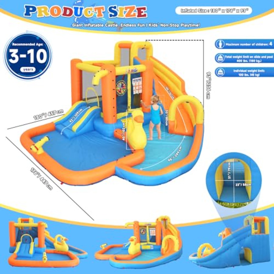 3-10 yaş arası çocuklar için ş - Water Slide Inflatable incelemesi ve fiyatı