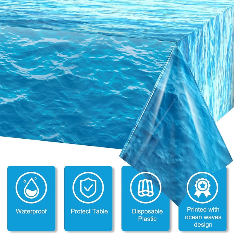 Mavi Okyanus Dalgası Desenli T - Pool Cover Waterproof incelemesi ve fiyatı